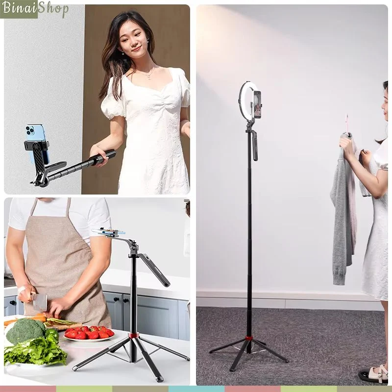 Ulanzi MA09 - Tripod Selfie Điều Khiển Từ Xa Bluetooth Dành Cho Gopro, Điện Thoại, Máy Ảnh, Chiều Cao Tối Đa 1,8m - Hàng chính hãng