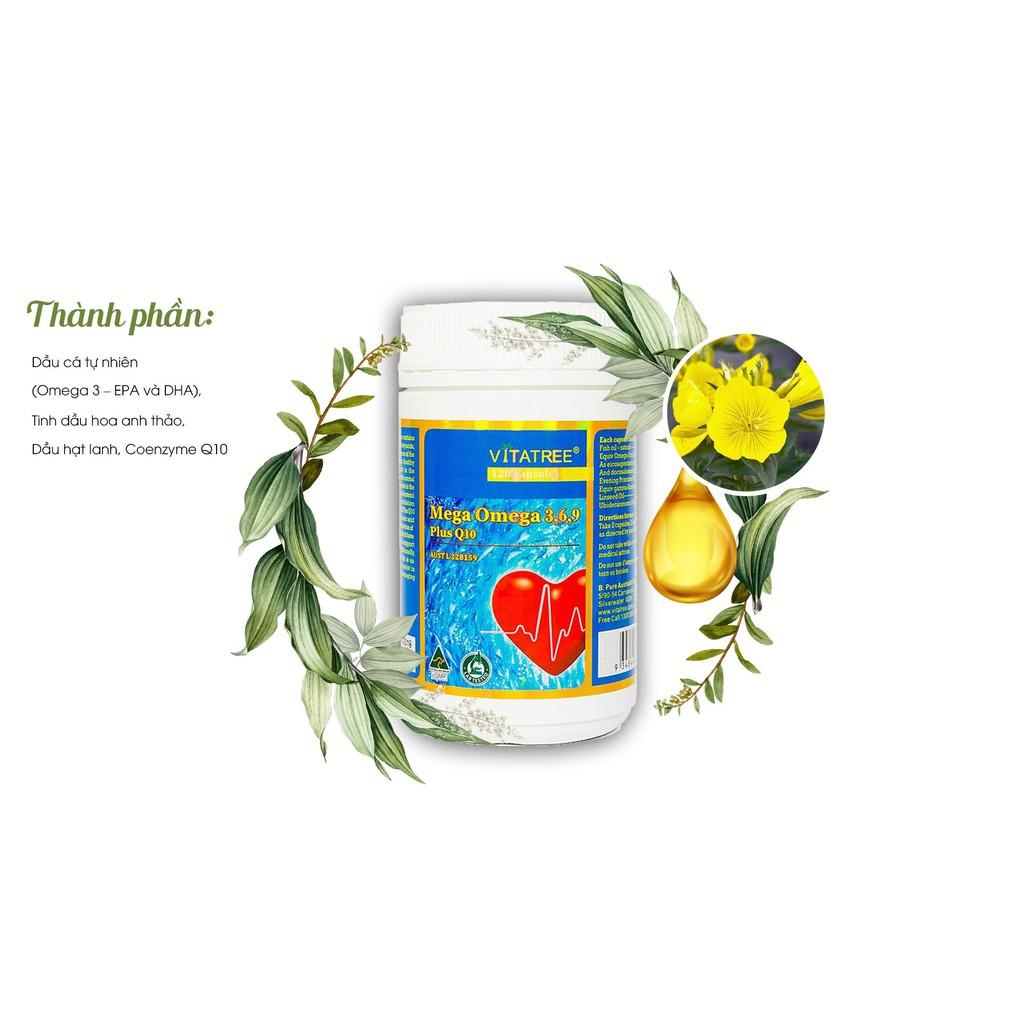 Vitatree Mega Omega 3,6,9 plus Q10 - Hỗ Trợ Tim Mạch Ổn Định Huyết Áp