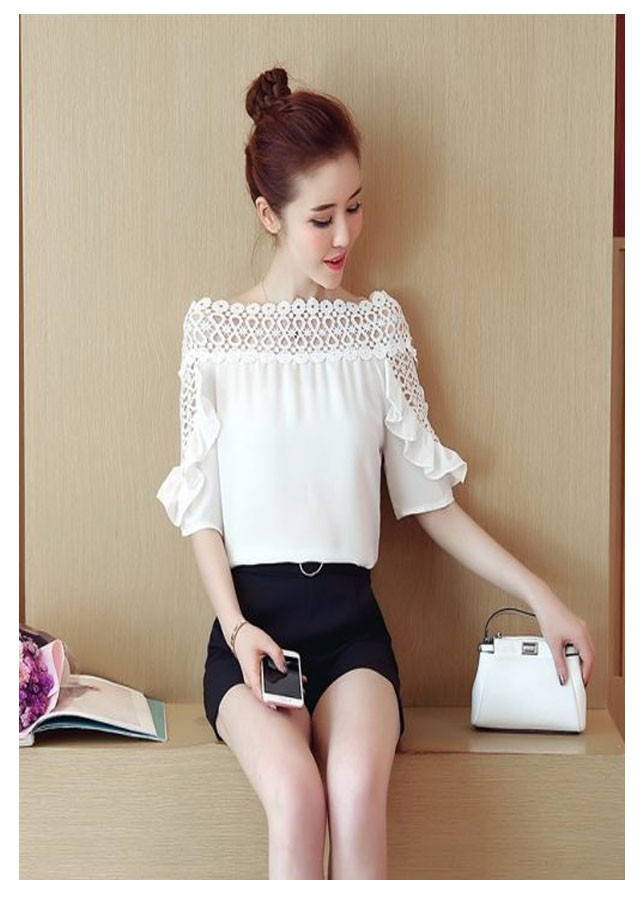 Áo Sơ Mi Kiểu Vol Phối Ren A532
