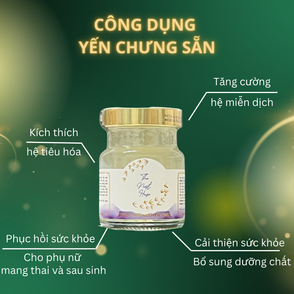 Tổ Yến Sào Chưng Sẵn Nguyên Chất 50% yến hũ 70ml The Nest House