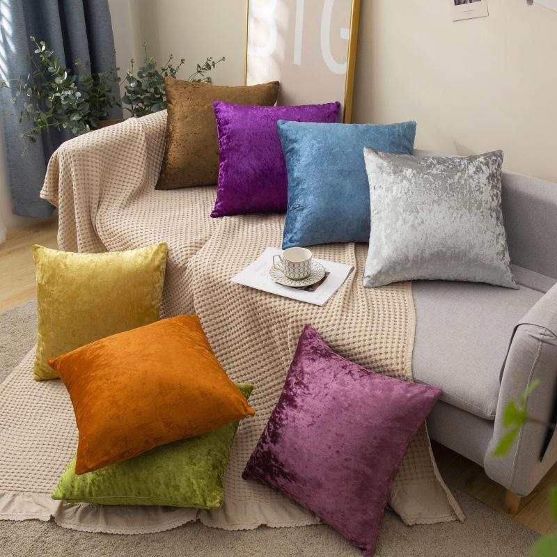 Gối Tựa Lưng Sofa,Trang Trí VẢI NHUNG GẤM TRƠN MÀU CAO CẤP SBK166