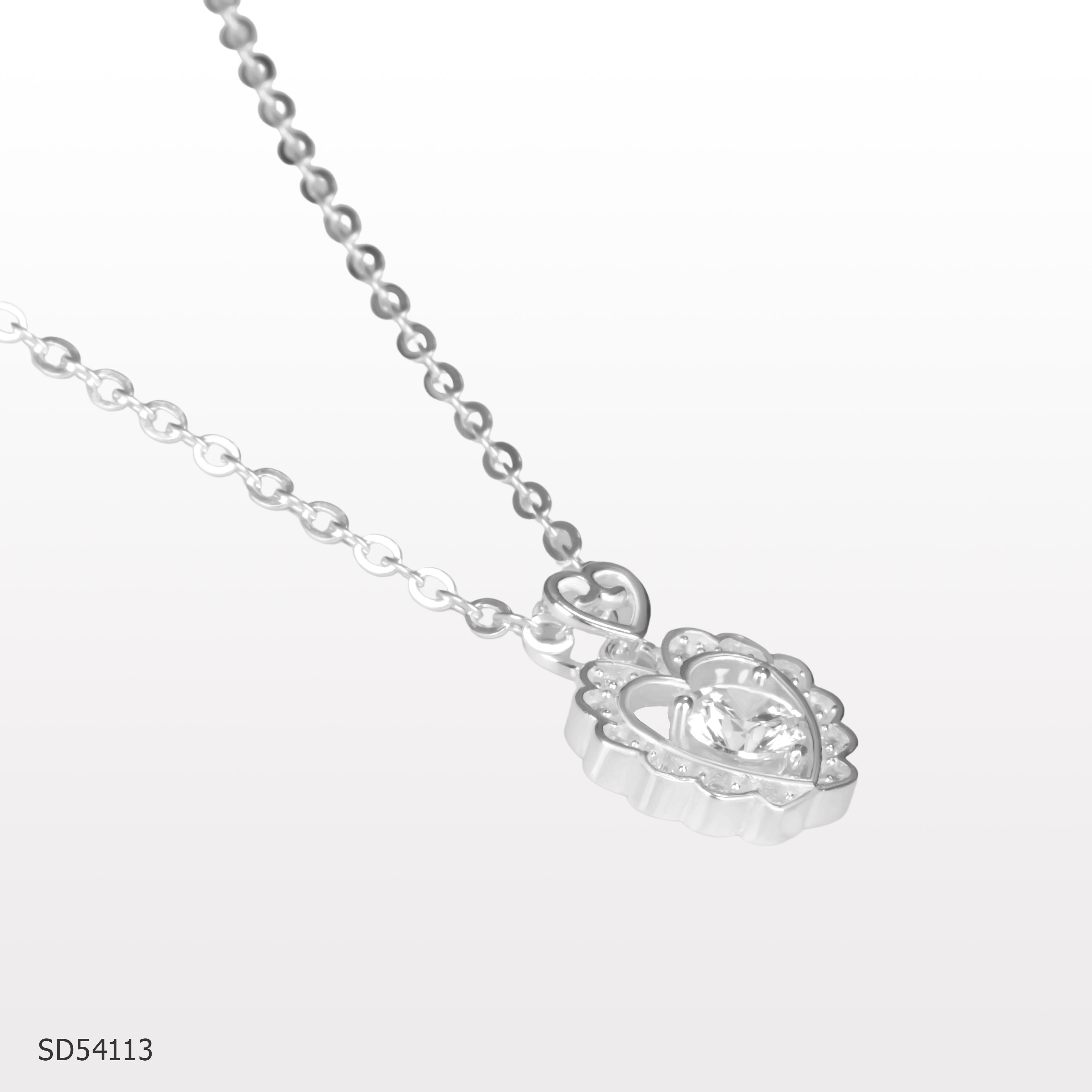 Dây Chuyền Nữ Mặt Trái Tim Bạc 925 ADJ Jewelry Cao Cấp - SD54113