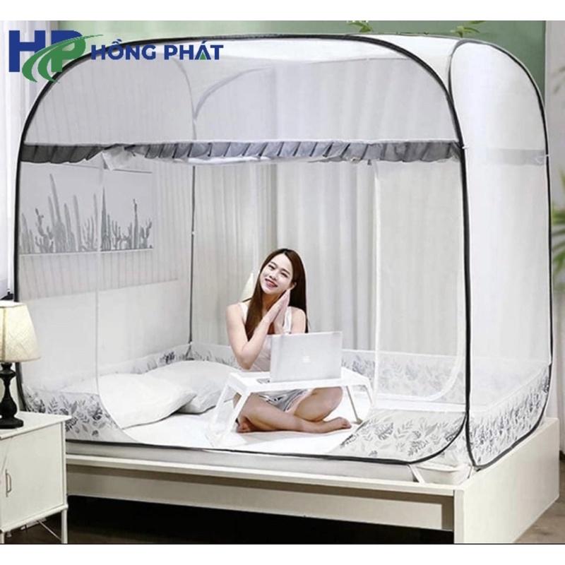 Màn chụp tự bung người lớn Hồng Phát - mùng tự bung đỉnh chóp cao cấp 1m2 1m4 1m6 1m8 2m2 gấp gọn thông minh