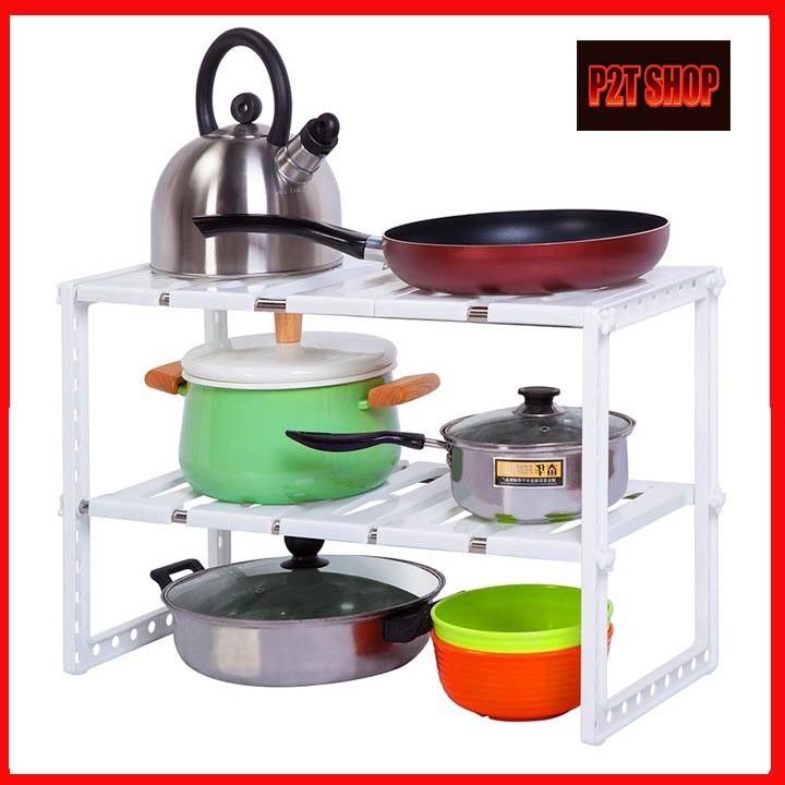 Kệ gầm bếp 2 tầng đa năng tiện dụng tiết kiệm không gian nhà bếp