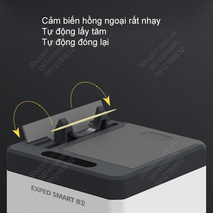 Hộp để tăm thông minh cảm biến hồng ngoại, tự động lấy tắm