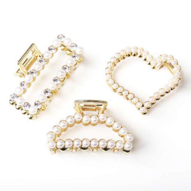 Set 3 kẹp tóc hàn quốc đính hạt siêu hot