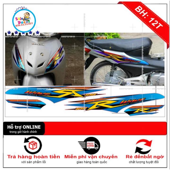 Tem rời wave 2016 chữ R dán xe trắng