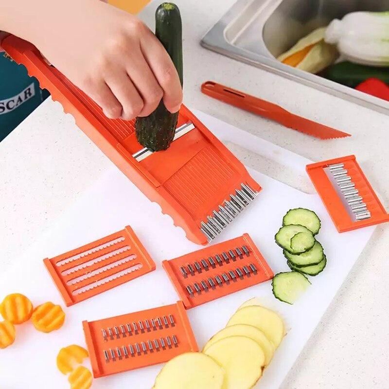 Multifunction Grater 7pcs/set Vegetable Fruit Potato Slicer Peeler Dicer Cutter Chopper Grater Kitchen Accessories Gadget