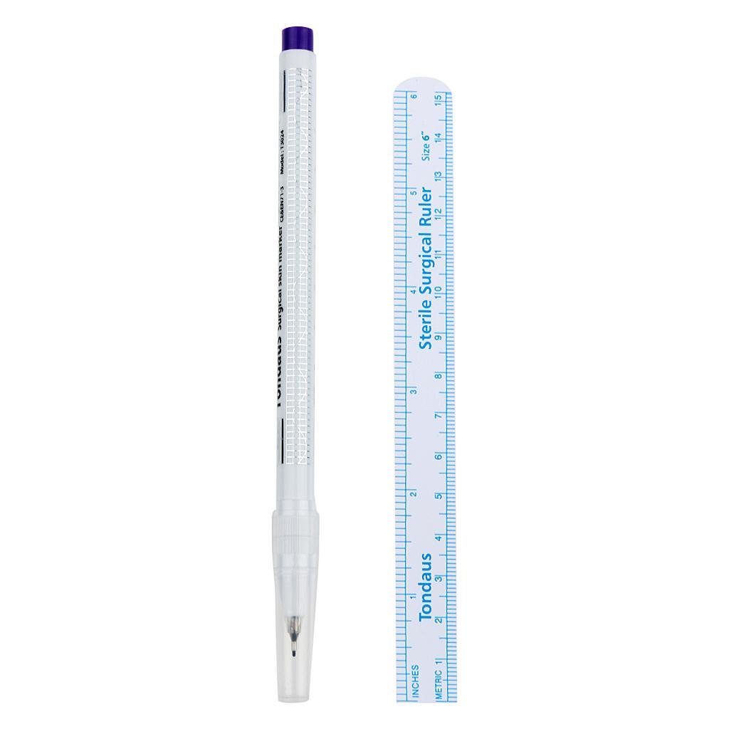 Surgical Tattoo Piercing Skin Marker Positioning Body Art Pen With Rulers