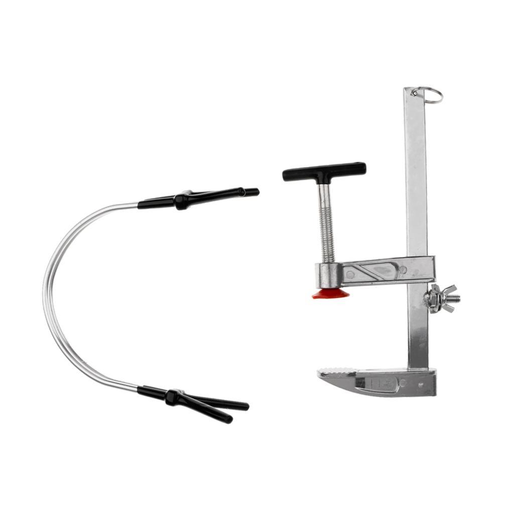 Adjustable Aluminium Alloy Raft Boat Fishing Rod Holder with Clamp Silver