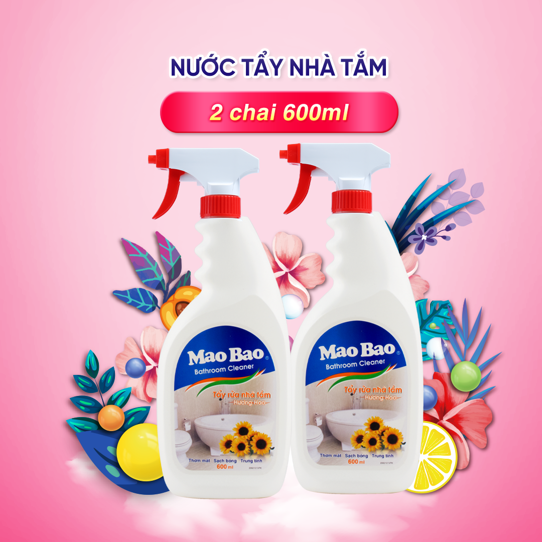 Combo 02 chai Nước Tẩy Nhà Tắm Mao Bao 600ml