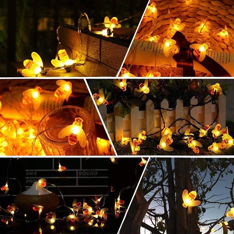 Đèn Led 60 Bóng 11m 8 Chế Độ Chống Thấm Nước Trang Trí Hàng Rào Sân Vườn