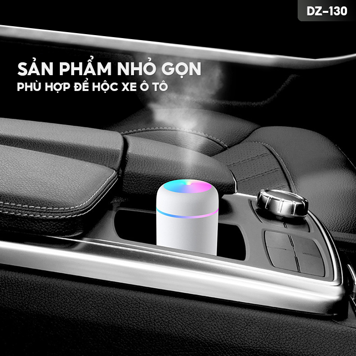 Máy Phun Sương Tạo Ẩm Xông Tinh Dầu Để Bàn Mini Có Đèn Led 7 Màu Dung Tích Chứa 300ml DZ-130