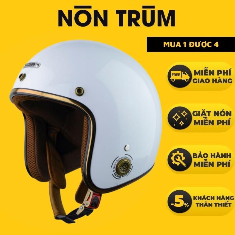 Mũ bảo hiểm 3/4 RONA R8 freesize vòng đầu 55-59cm phù hợp cho nam và nữ đi xe máy