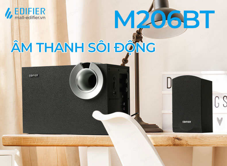 Loa Bluetooth Edifier M206BT (Màu Đen), Vi Tính 2.1, Công Suất 34W, Nghe Nhạc Driver Bass 131mm