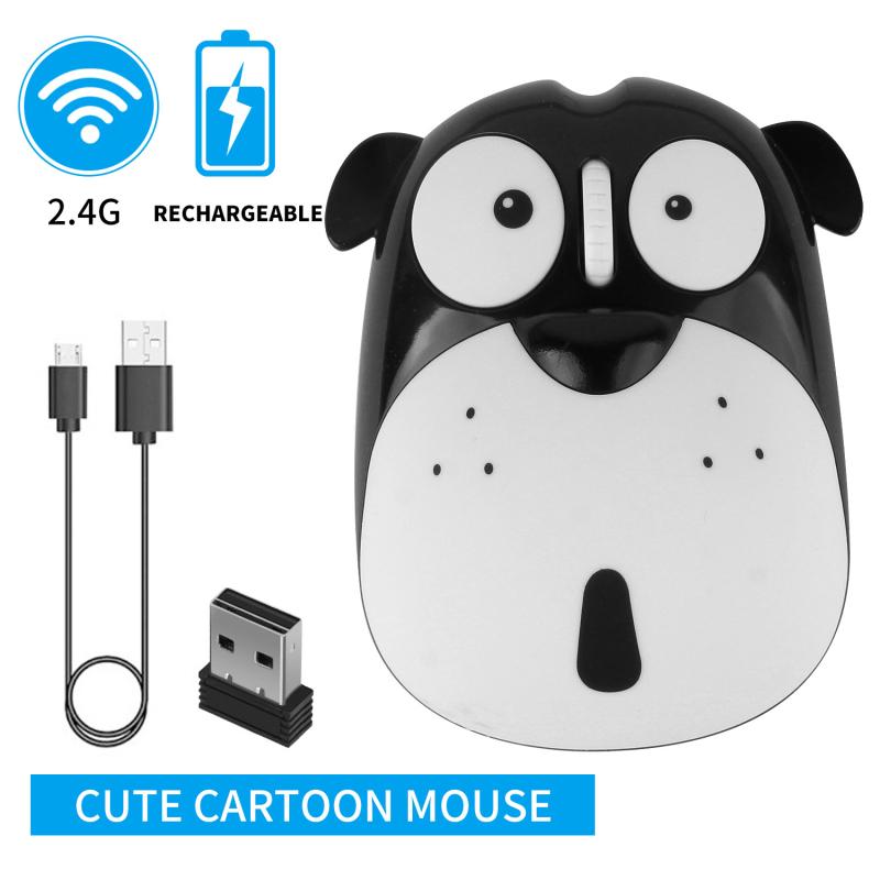 Chuột Quang Không Dây 2.4G Wireless Tiết Kiệm Điện Hoạt Hình Dễ Thương Chuột Máy Tính Im Lặng Sạc Thiết Mini 3D Chuột Cho Máy Tính Laptop