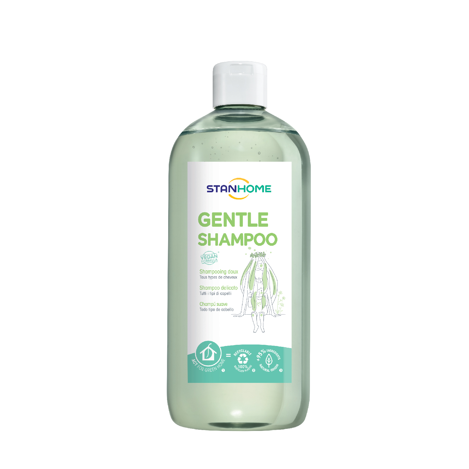 Dầu gội làm sạch, dưỡng ẩm cho tóc suôn mượt, bóng khỏe Stanhome Gentle Shampoo 740ml/chai