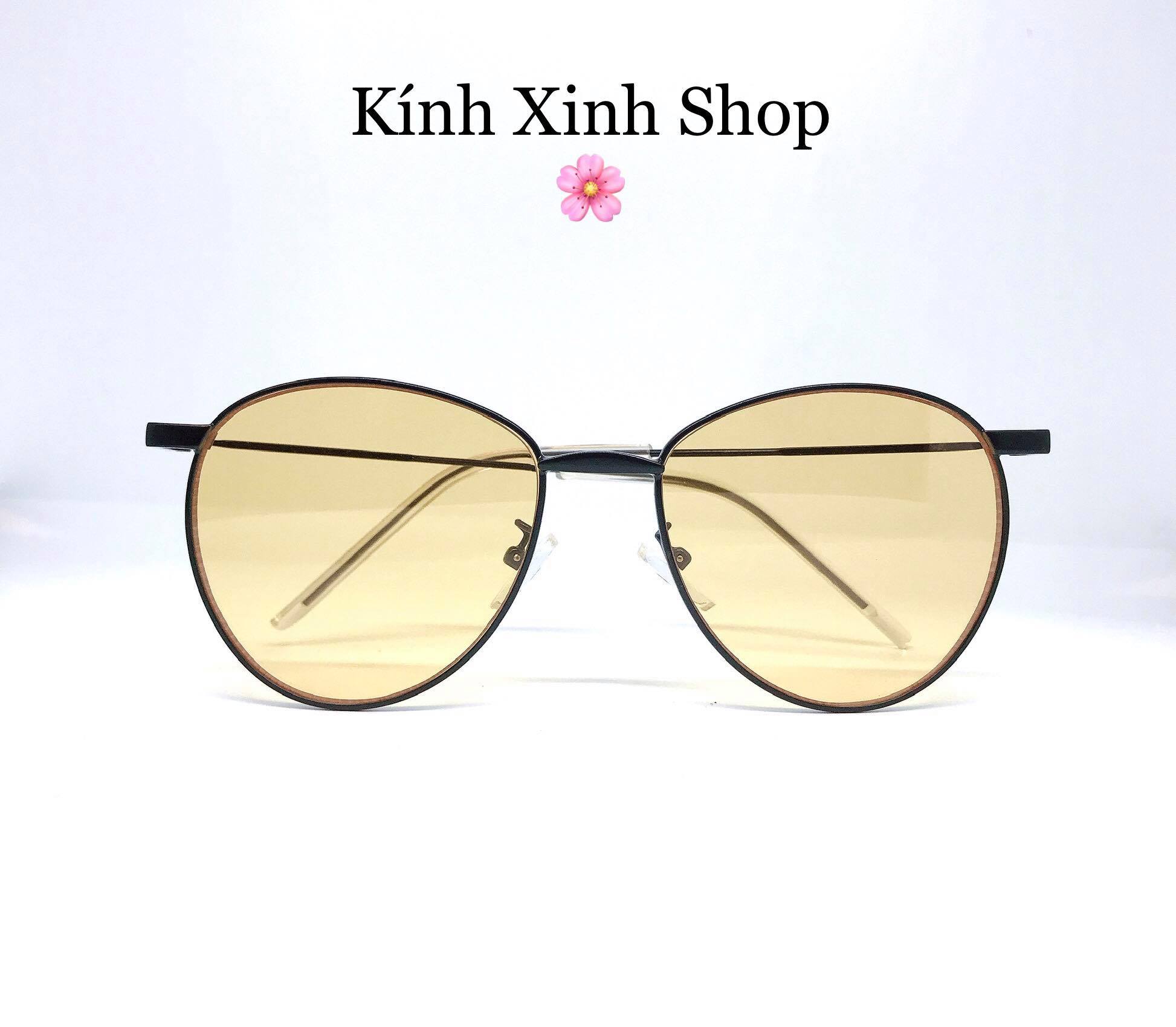Kính râm màu Mắt tròn ulzzang sành điệu siêu chất cho Nam và nữ