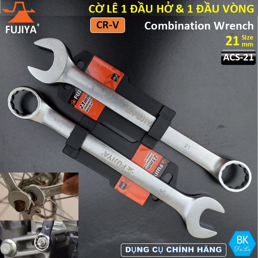 Cờ lê kết hợp 1 đầu hở- 1 đầu vòng 21mm Fujiya Công nghệ Nhật Bản ACS-21 Thép CR-V