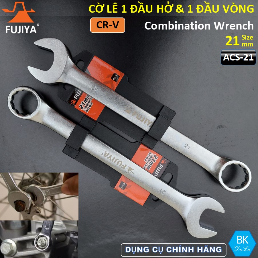 Cờ lê  kết hợp 1 đầu hở- 1 đầu vòng 21mm Fujiya Công nghệ Nhật Bản ACS-21 Thép CR-V