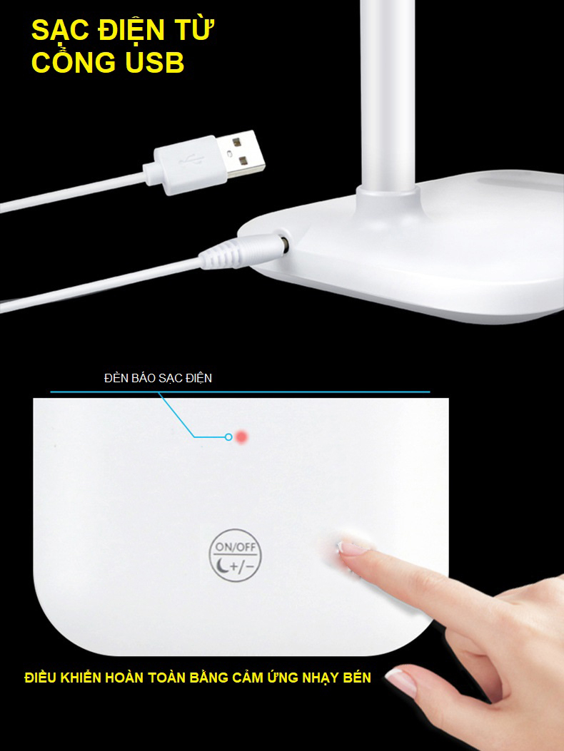 Đèn Led USB công nghệ mới   để bàn cao cấp H100 thiết kế hiện đại nhỏ gọn, tiện lợi