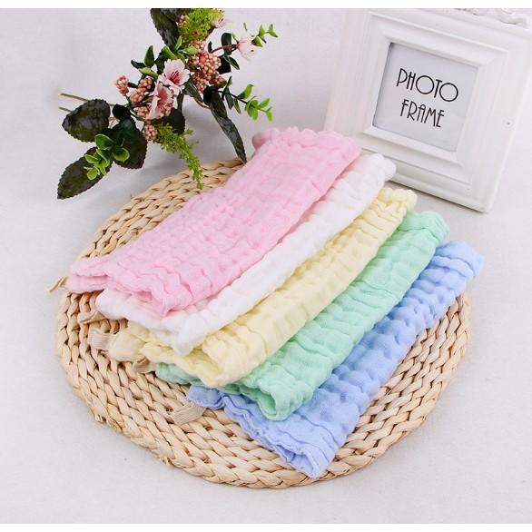 Set 5 khăn mặt xô nhăn 6 lớp cao cấp mềm mại cho bé