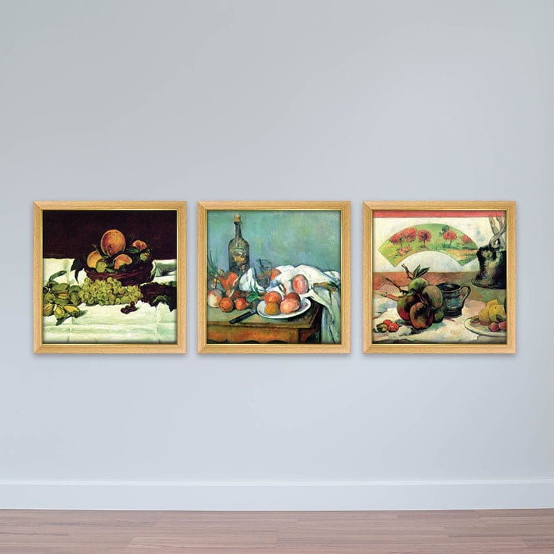 Bộ 3 tranh treo tường phòng ngủ khách sạn "sáp dầu hoa quả" | Tranh khách sạn W2268 Canvas có viền
