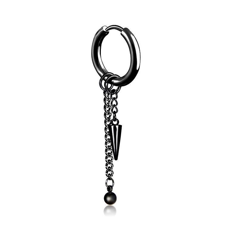 Khuyên Tai Inox không rỉ Nam, Bông Tai Nam Dây Xích Dài Idol Hàn Quốc Kẹp, Sỏ Lỗ Tai - XUÂN SHOP