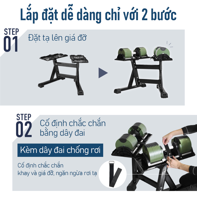 Giá Để Tạ Tay Lysin Đa Năng – Phù Hợp Nhiều Loại Tạ Điều Chỉnh, Bền Bỉ, Tiết Kiệm Không Gian