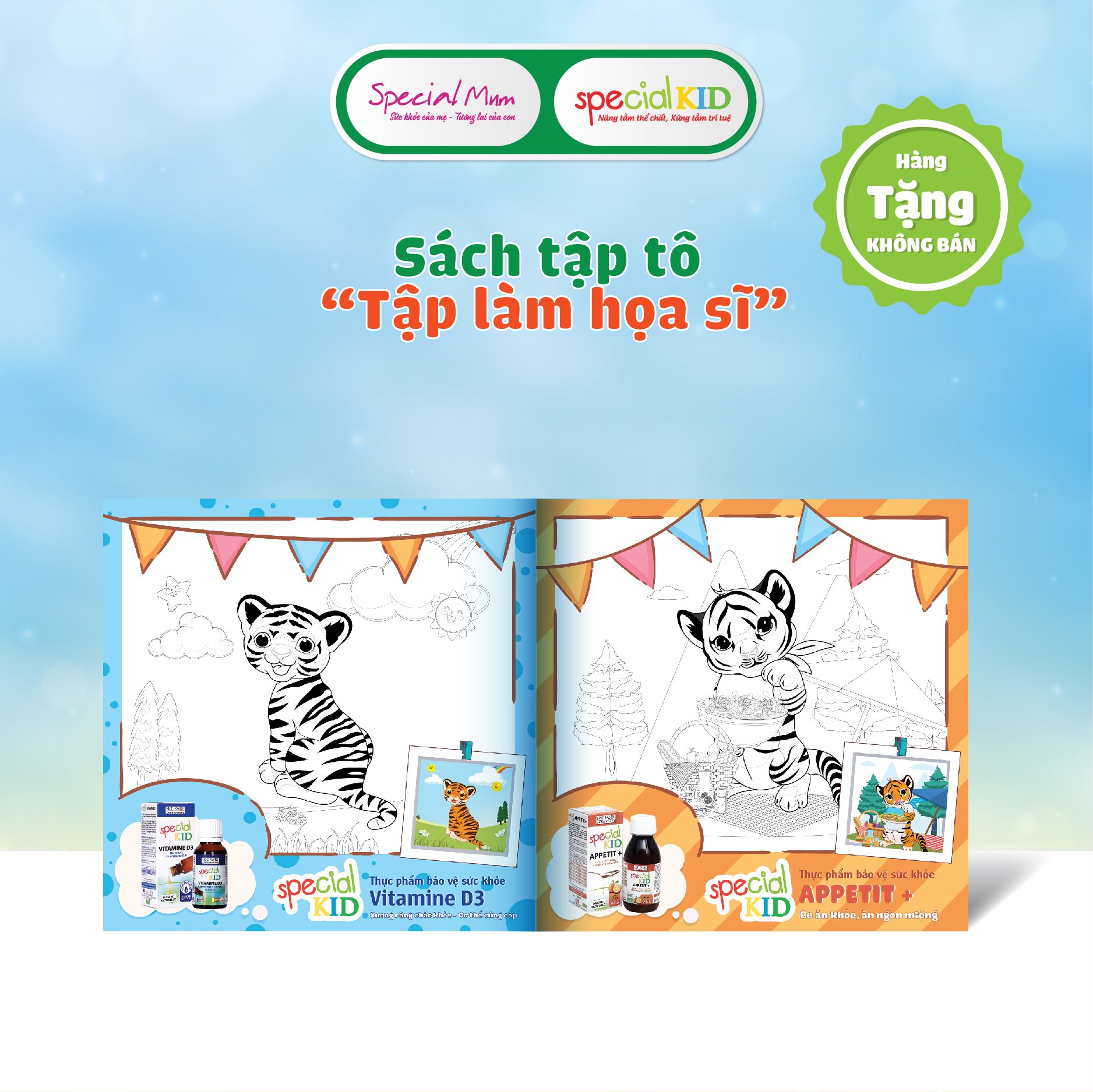 [ Quà Tặng Không Bán ] Sách Tập Tô Bé Tập Làm Hoạ Sĩ Special Kid