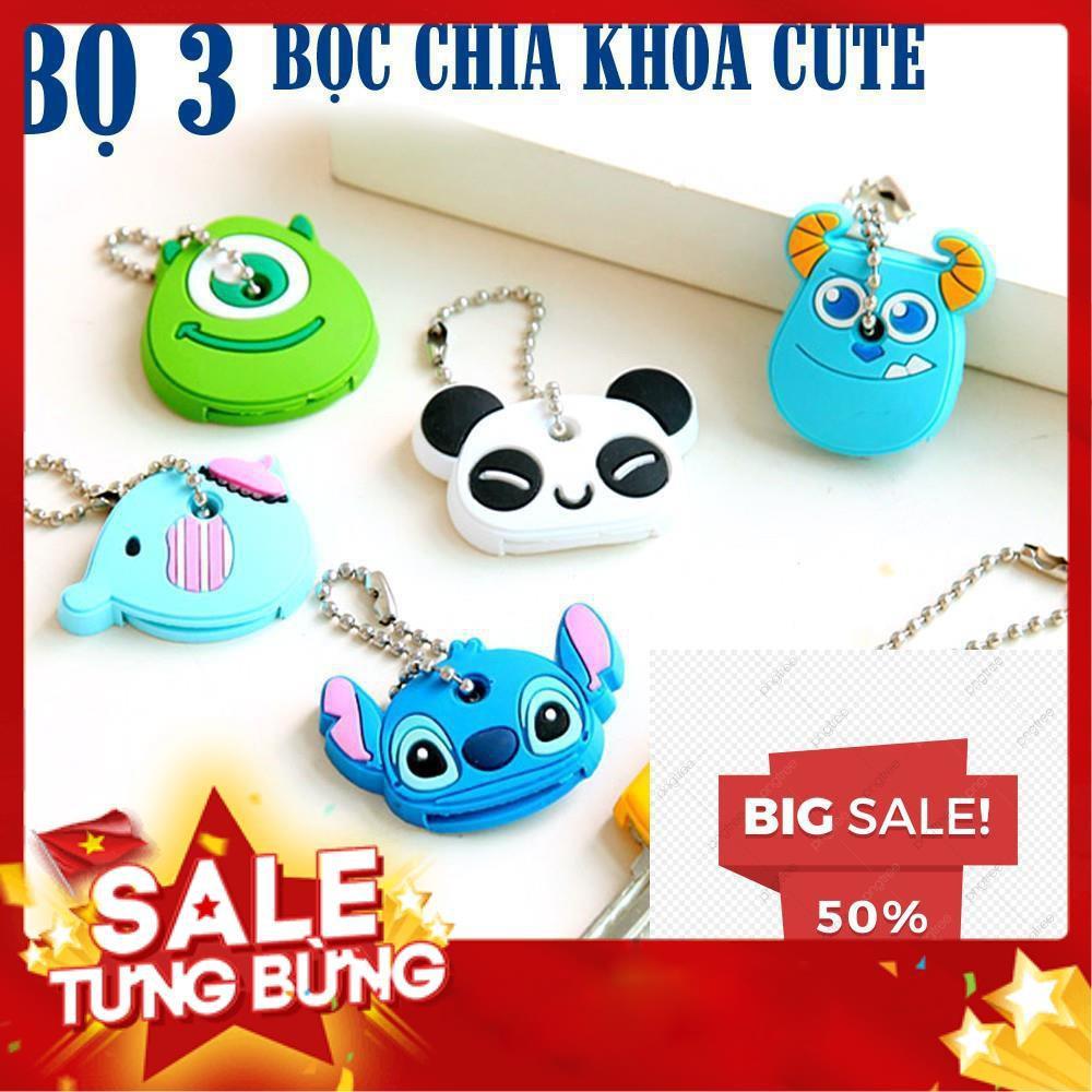 Móc khóa bọc chìa khóa hình thú hoạt hình dây đẹp dễ thương ngộ nghĩnh cute đáng yêu silicon ( Combo 3 )