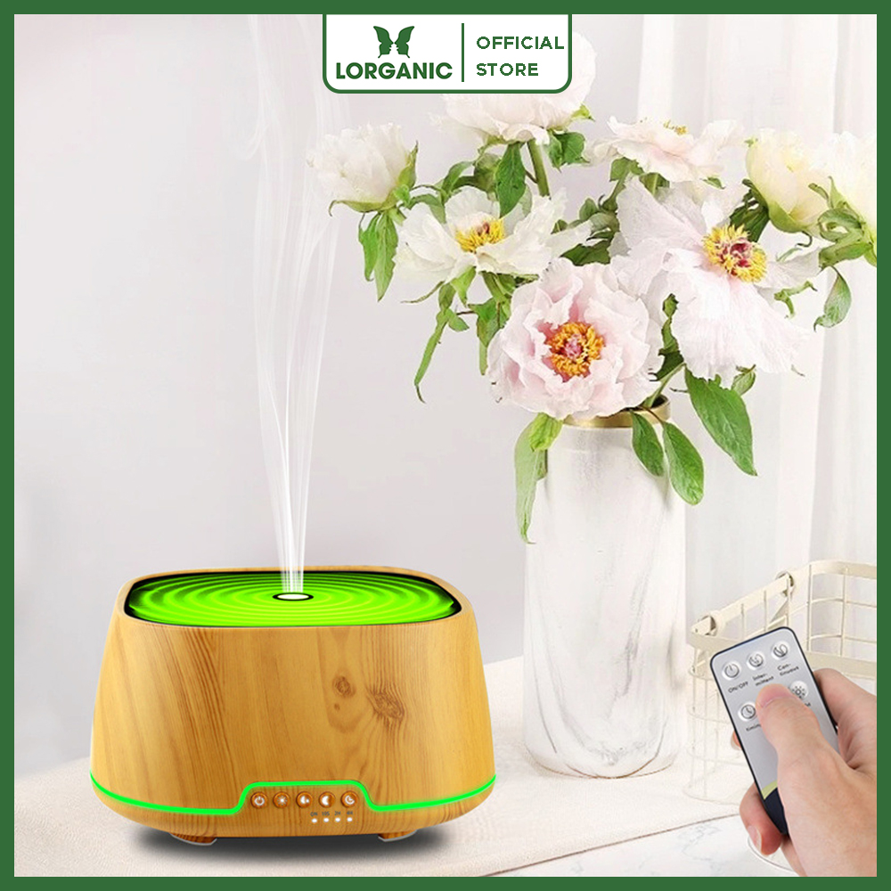 Máy khuếch tán/ máy xông tinh dầu Lorganic hình Trụ Vuông 700ml + tinh dầu sả chanh / Công nghệ hiện đại / Thích hợp xông phòng 15-40m2