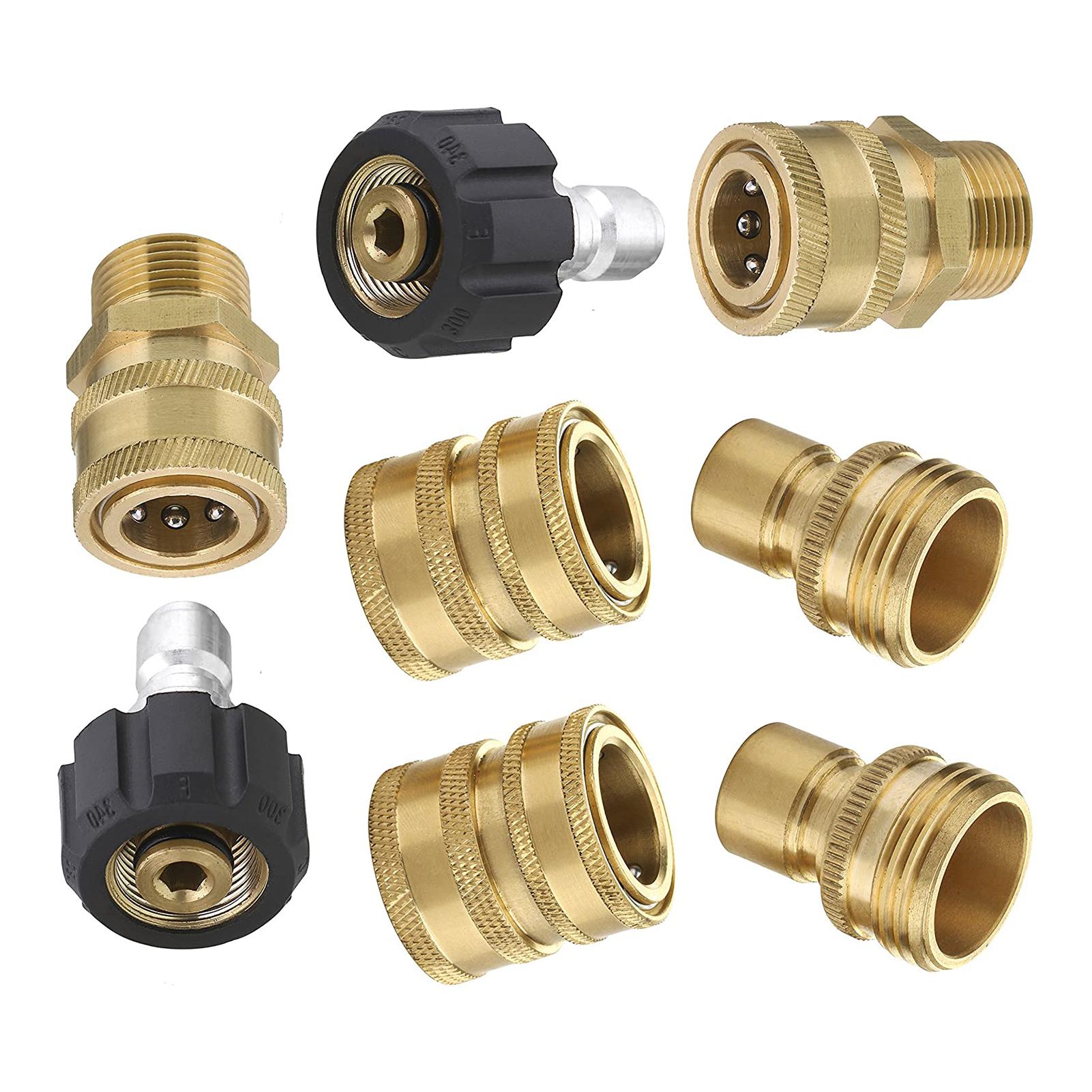 8Pcs High Pressure Cleaning Machine Adapters Quick Coupling Kit Sprayer Washer Adapter Set