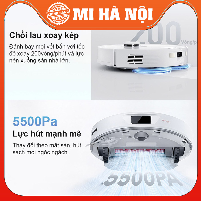 Robot hút bụi lau nhà Roborock Q Revo- Tự giặt giẻ, sấy nóng, lau xoay, thu rác vào túi- Hàng Chính hãng