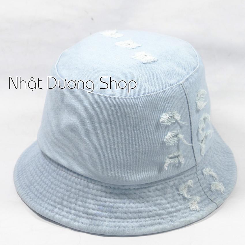 Nón Tai Bèo, nón bucket Jeans TRƠN 2 Mặt Hàn Quốc - Mũ vành Jeans rách cực chất thời trang nam nữ hot teen