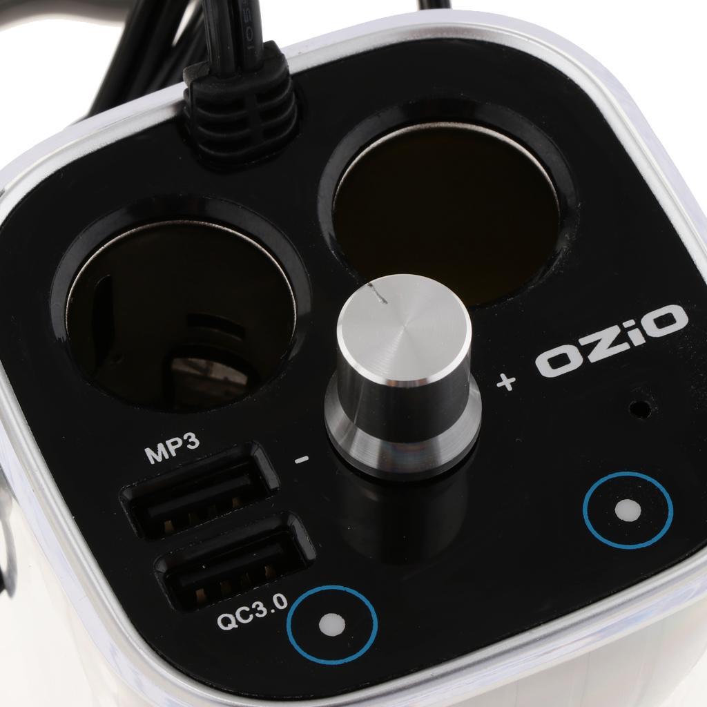 Automobile Dual USB + Bluetooth Car Charger Cigarette Lighter Socket Black