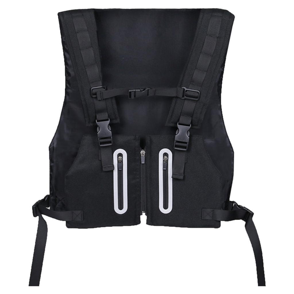 Reflective Vest Lightweight with Zipper for Running   black