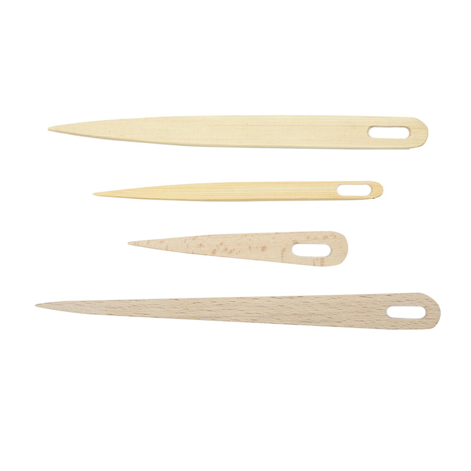 4pcs Wooden Weaving Knitting Shuttle Stick DIY Tapestry Making Tool