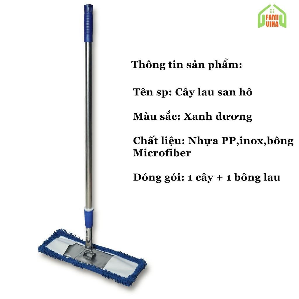 Cây lau bẹ san hô sợi microfiber 45cm cây lau nhà công nghiệp inox san hô 360 siêu sạch siêu thấm hút tiết kiêm hiệu qua