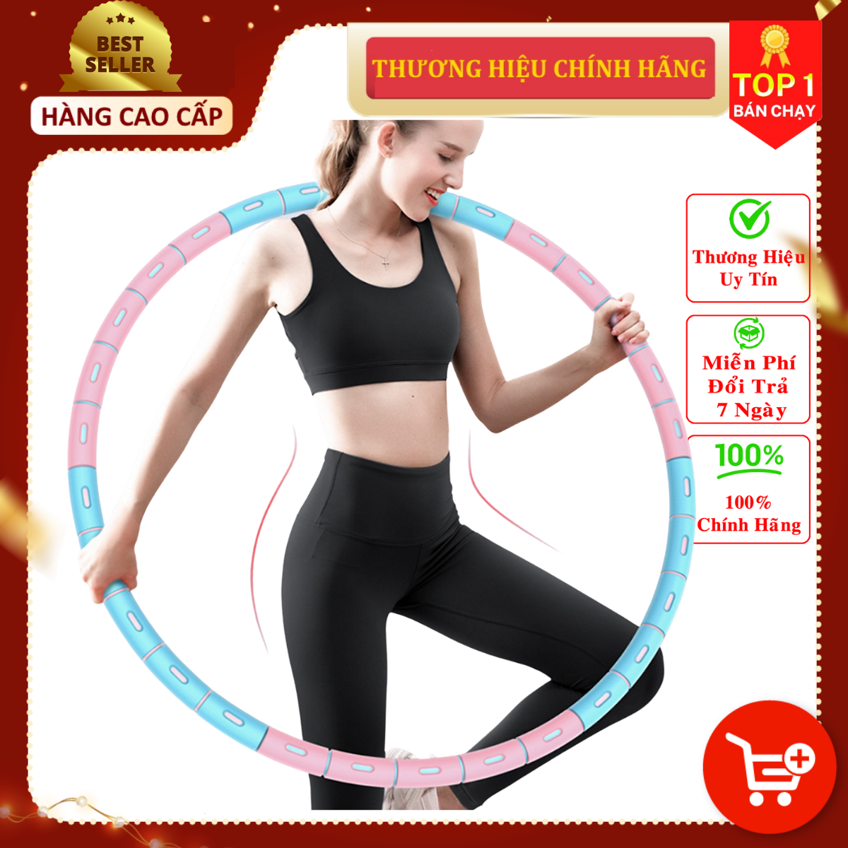 Vòng Lắc Eo Ống Thép Mọc Mút Xốp Lắp Ghép Cao Cấp Chính Hãng DoDoDios - Vòng Lắc Eo Giảm Mỡ Bụng Ống Thép Bọc Mút Xốp - Tùy Chỉnh Độ Nặng