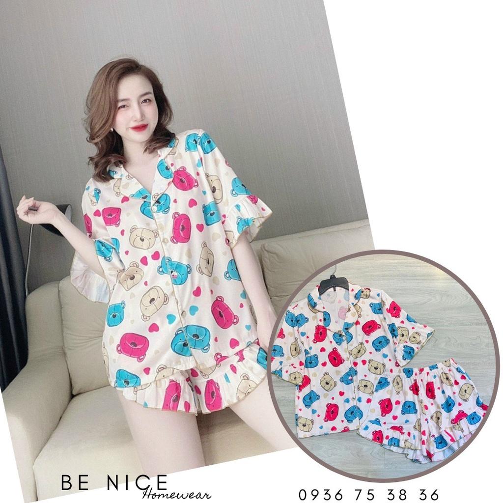 Set pijama lụa Be Nice Homewear phối bèo lạ mắt nhiều họa tiết xinh xắn