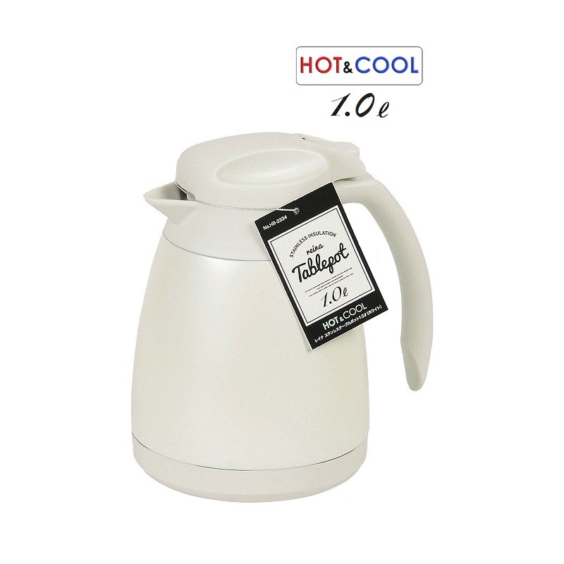 Bình nước giữ nhiệt Tablepot 1000ml, thân bằng thép không gỉ sơn phủ tĩnh điện. Thương hiệu Pearl Metal - nội địa Nhật Bản