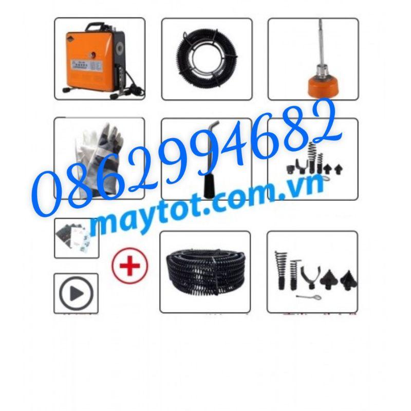 Máy thông tắc cống GQ 150 công suất 1800w kèm theo máy dây phi 16+6 đầu thông ,phi 18 ,phi 22 + 6 đầu thông