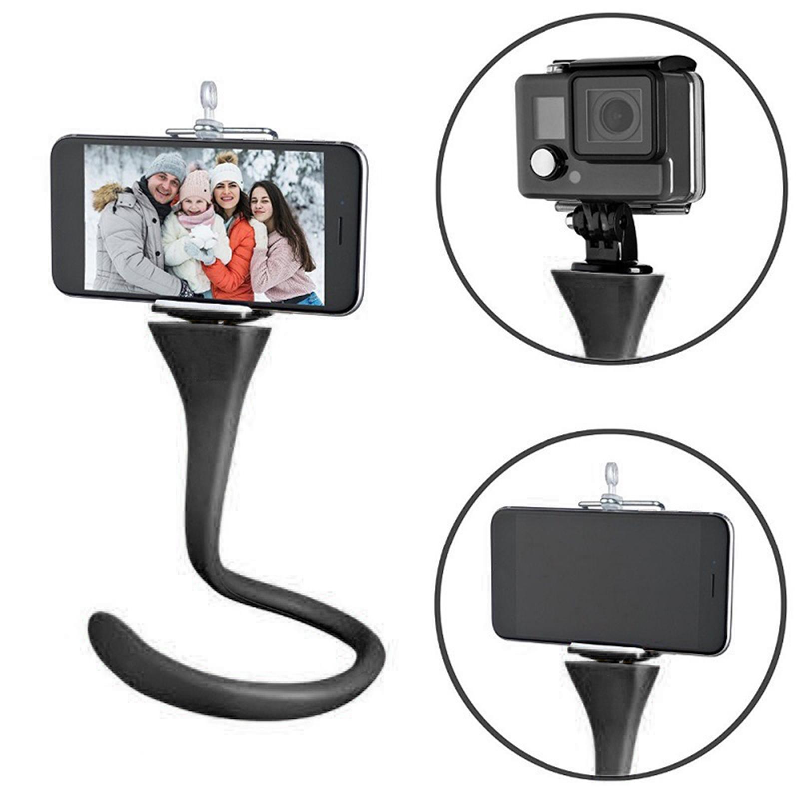 Portable Flexible Cell Phone Holder Stand for Treadmill, Spin Bike, Bed, Car, Desk, Grocery Shopping Cart, Compatible with Phone, , Action Camera