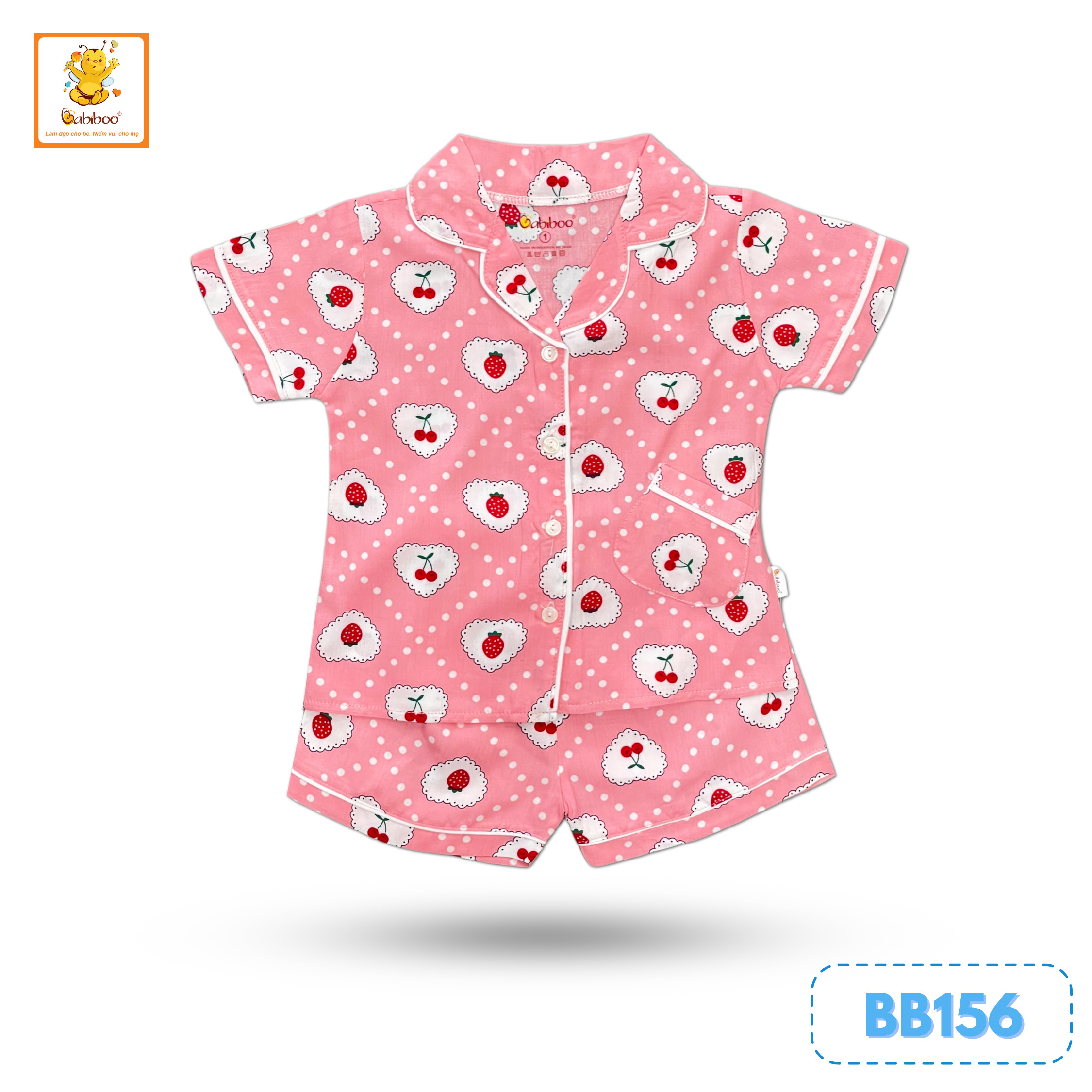 Pijama bé gái Babiboo bộ ngủ bé gái vải tole 2 da mịn màng, thoáng khí , họa tiết dễ thương BB156