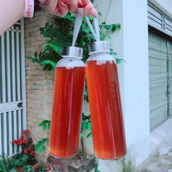 Bình đựng nước thủy tinh trơn loại 500ml bảo vệ môi trường