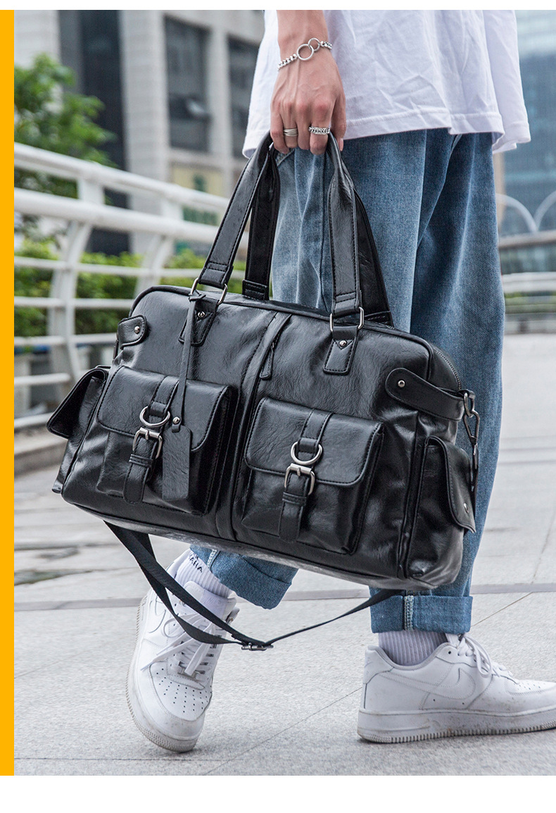 Túi xách tay du lịch da PU cao cấp đựng được laptop 15.6&quot; Ngolas D1909