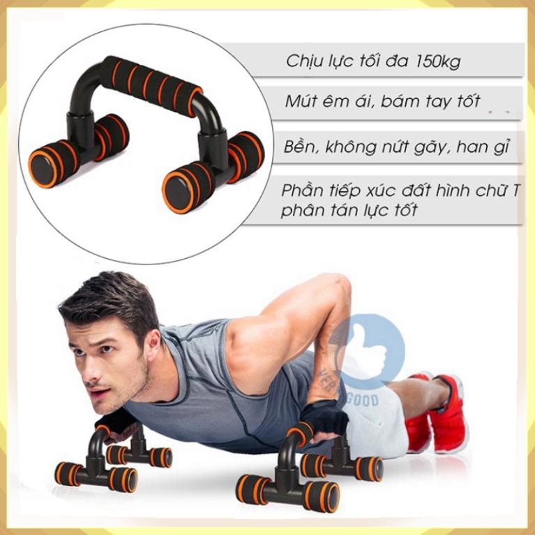 Dụng Cụ Hít Đất - Bộ Chống Đẩy Tập Gym Tại Nhà Cơ Ngực Tay Vai Lưng Vạm Vỡ
