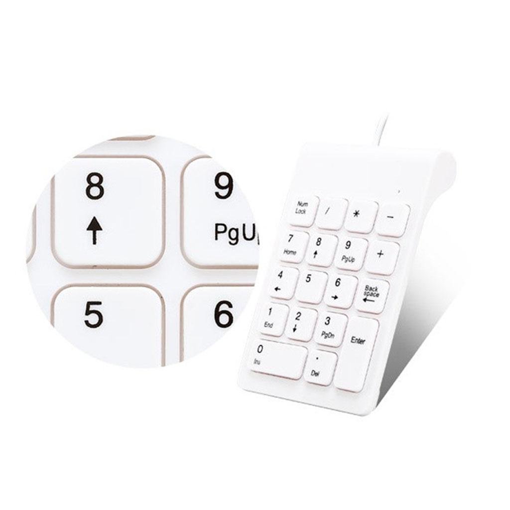 USB 18 Keys Num Pad Numeric Keypad Keyboard for Laptop Notebook White