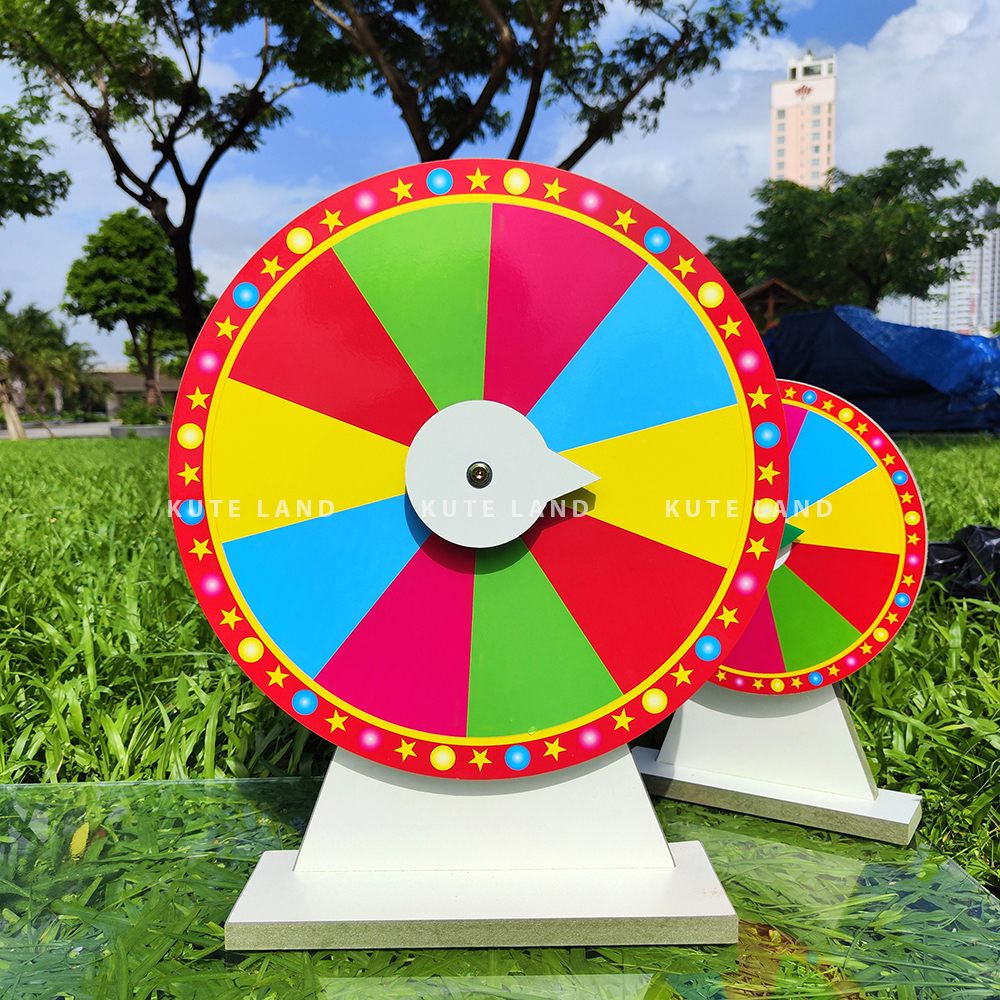 Vòng quay trúng thưởng size 40 cao 50 cm lucky wheel may mắn sáng tạo nội dung với bút bi dành cho sự kiện